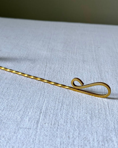 Mid-century Swedish Brass Candle Snuffer with Twisted Handle