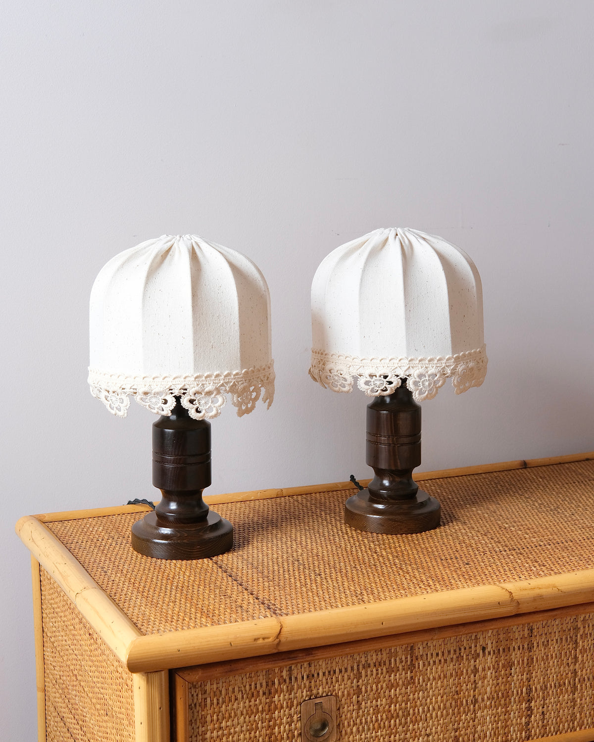 Pair of Swedish Pine Table Lamps by Markslöjd