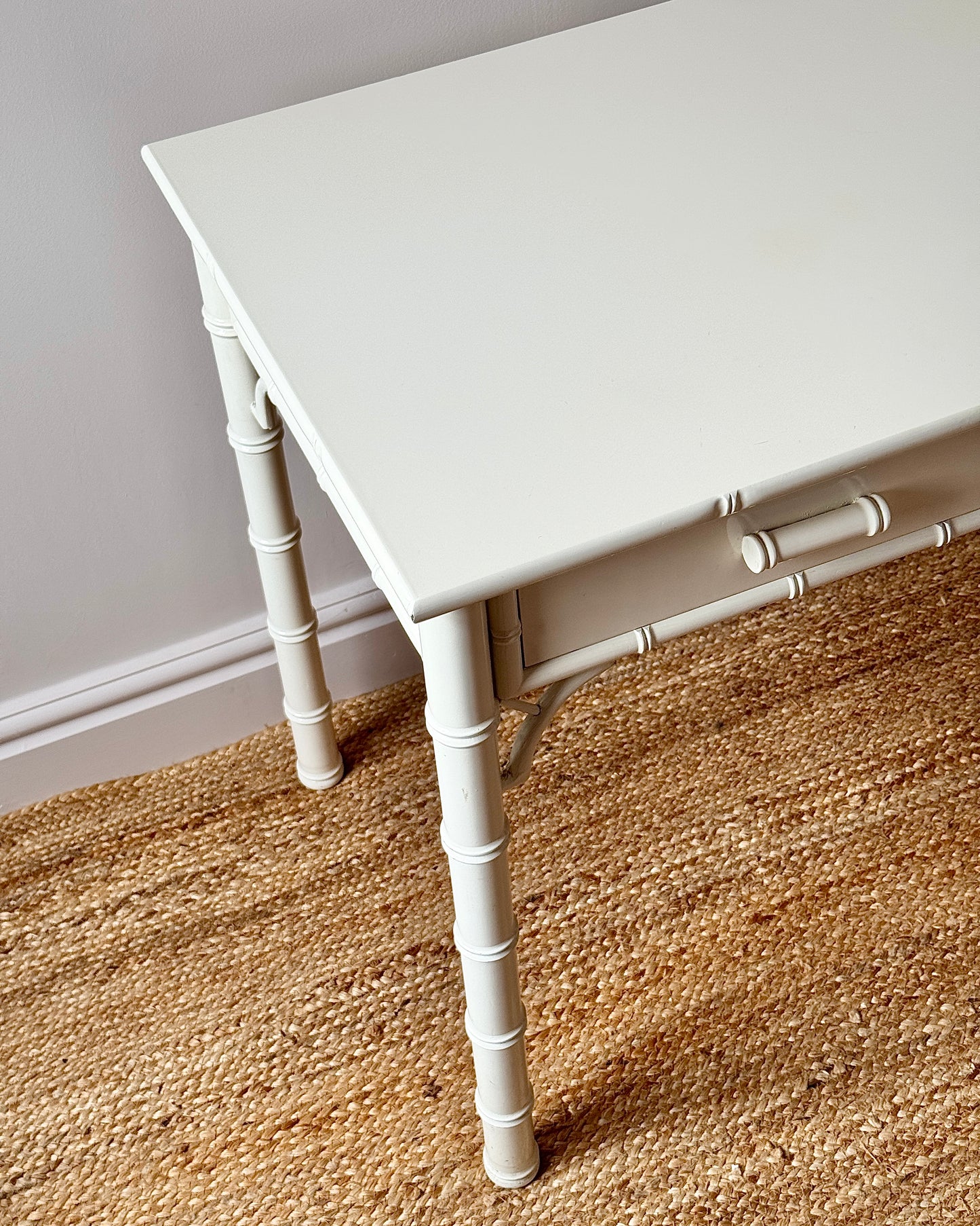 Faux Bamboo White Lacquered Dressing Table