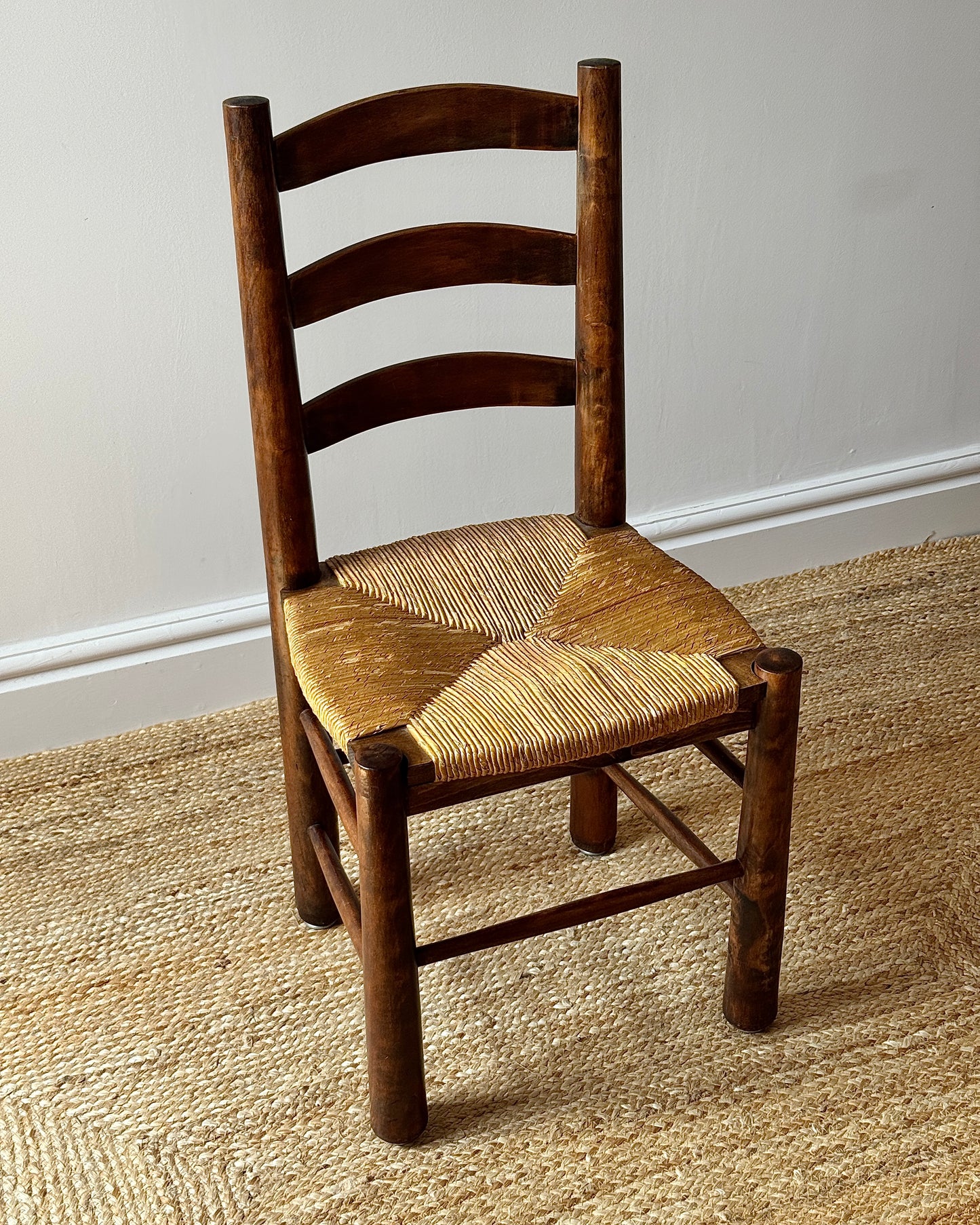 Set of 6 French Rush Ladderback Dining Chairs