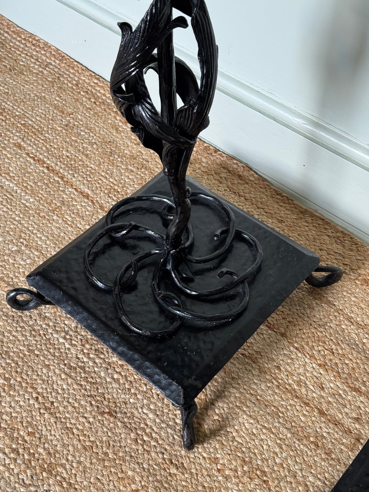 Pair of Swedish Art Nouveau Wrought Iron Pedestals