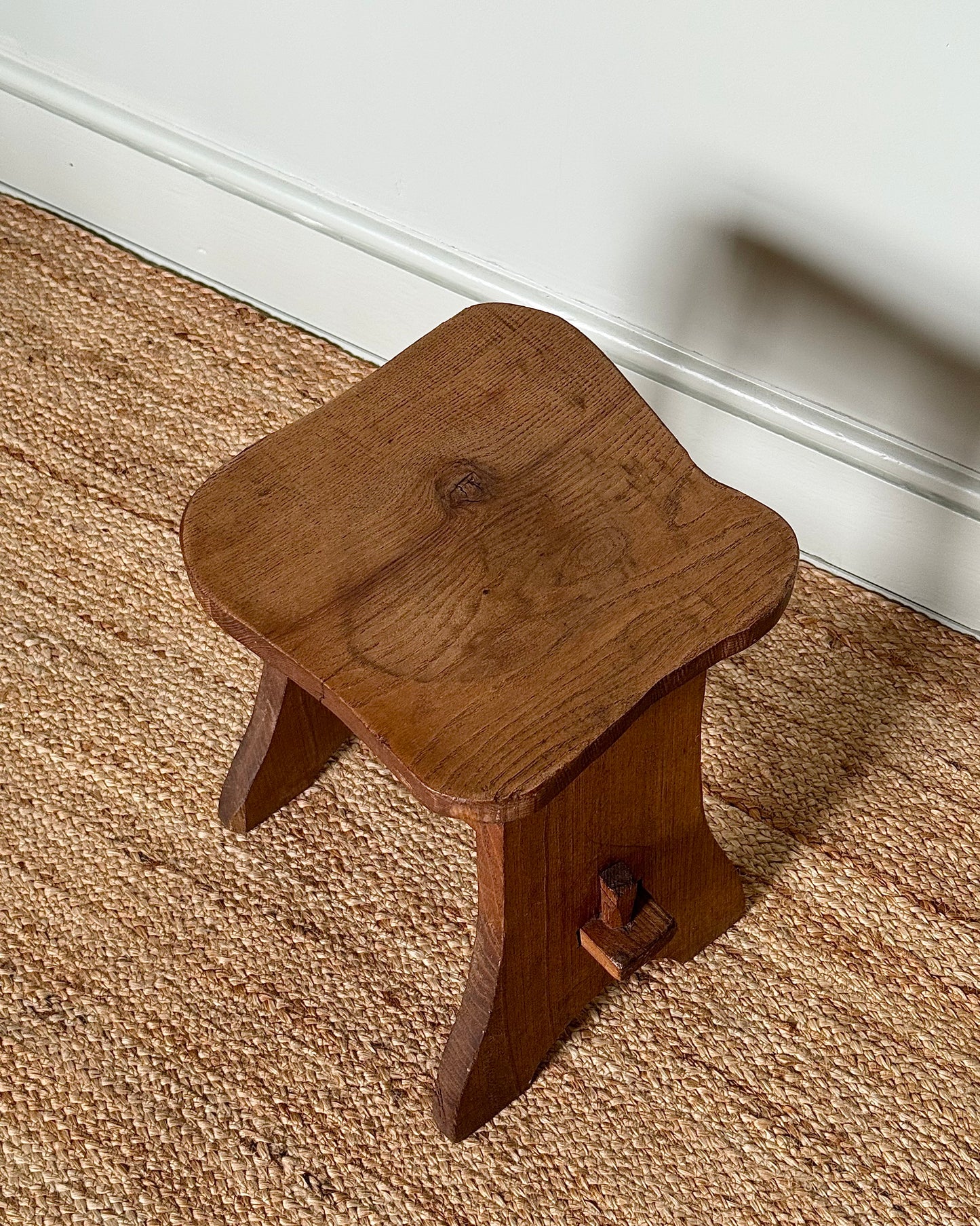 Mid-20th Century French Irregular Oak Stool