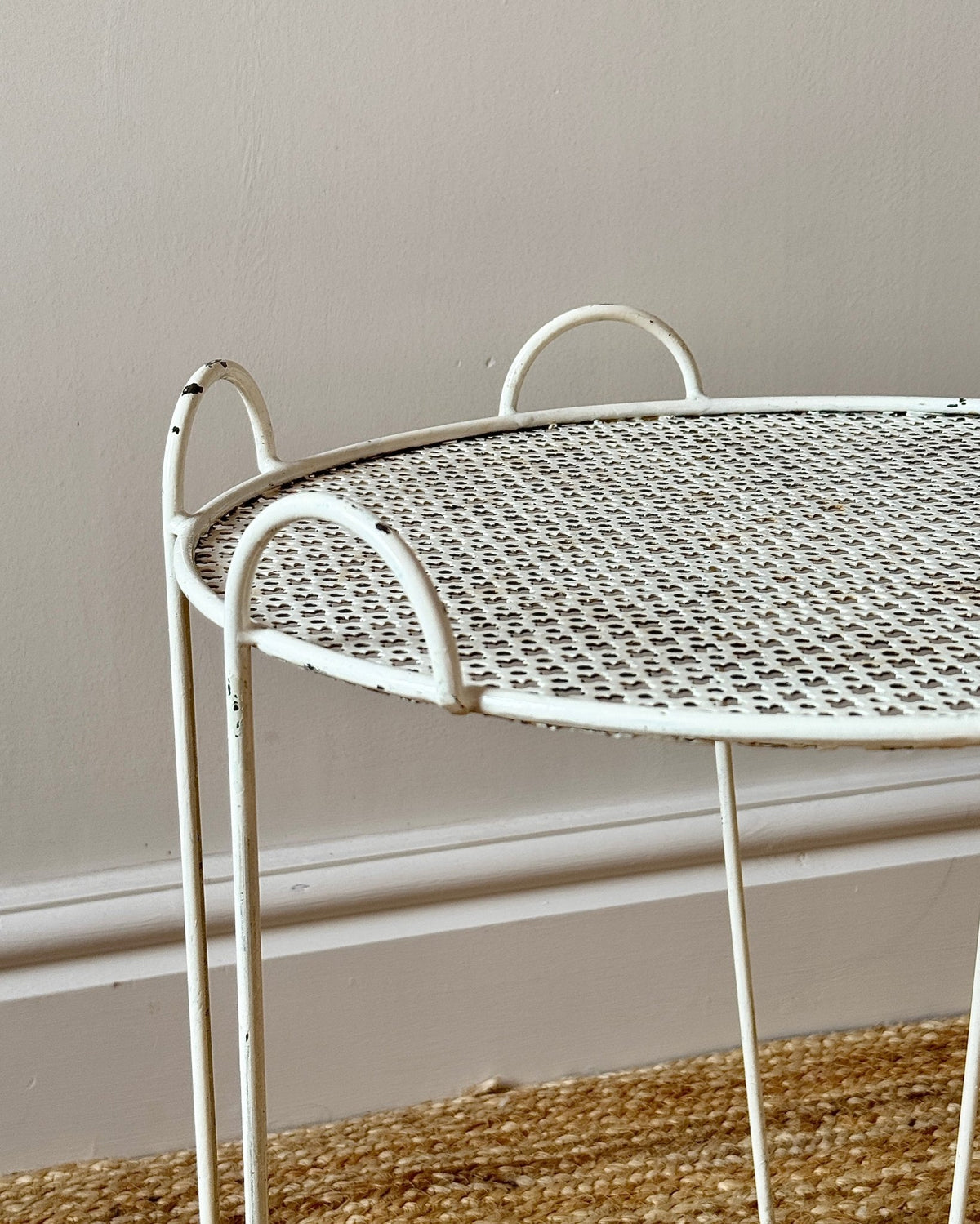 Perforated Metal Tripod Table in the manner of Mathieu Matégot, c.1950 - Club Sourced