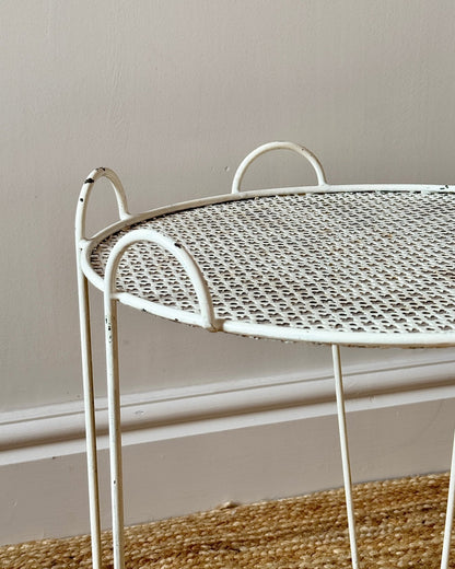 Perforated Metal Tripod Table in the manner of Mathieu Matégot, c.1950 - Club Sourced
