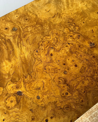Italian Burl Waterfall Console Table, c.1970s