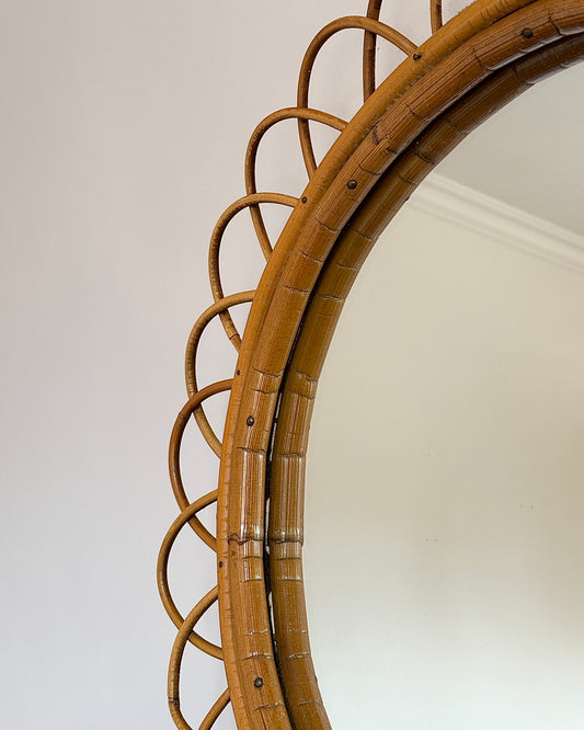 Looped Bamboo & Cane Mirror