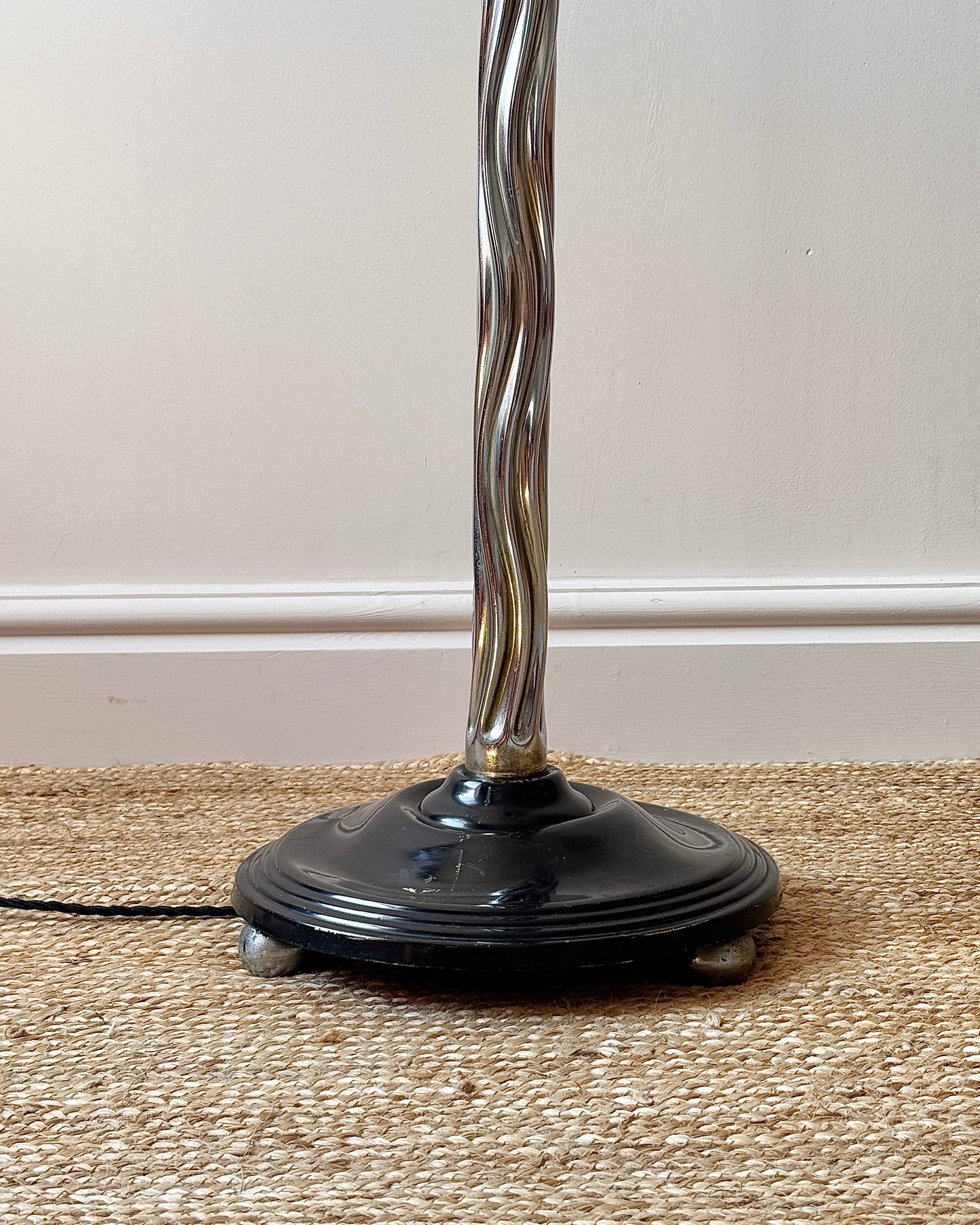 Art Deco Rippled Chrome Floor Lamp