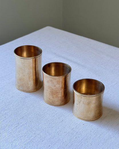 Set of 3 Scandinavian Brass Tealight Holders