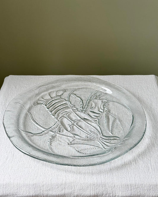 Swedish Glass Lobster Serving Plate