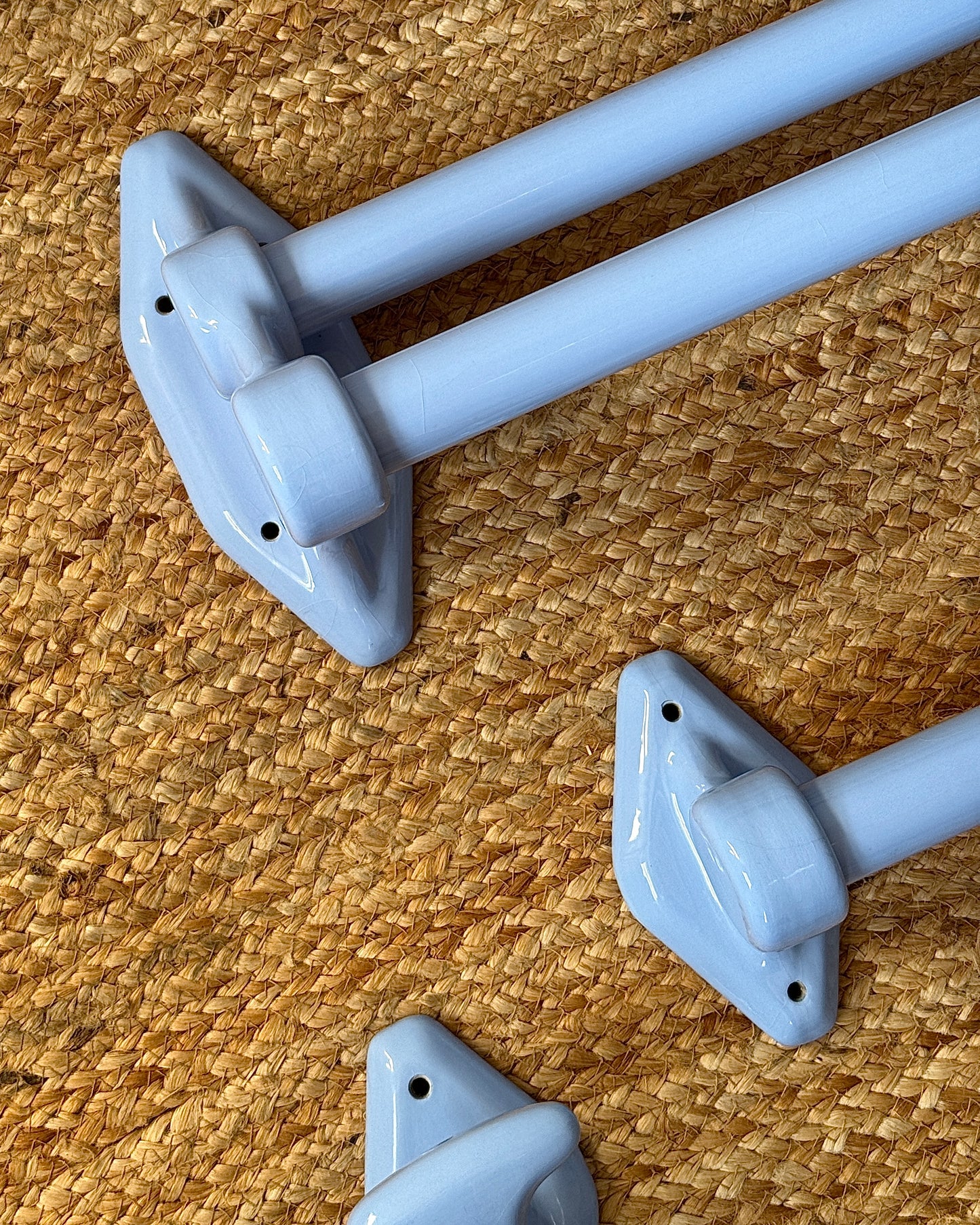Art Deco Cornflower Blue Ceramic Bathroom Accessories