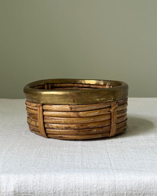 Italian Pencil Reed & Brass Trim Bowl
