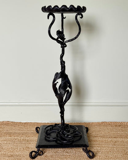 Pair of Swedish Art Nouveau Wrought Iron Pedestals