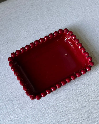 Mid-Century Vallauris Red Beaded Catch-all, 1950