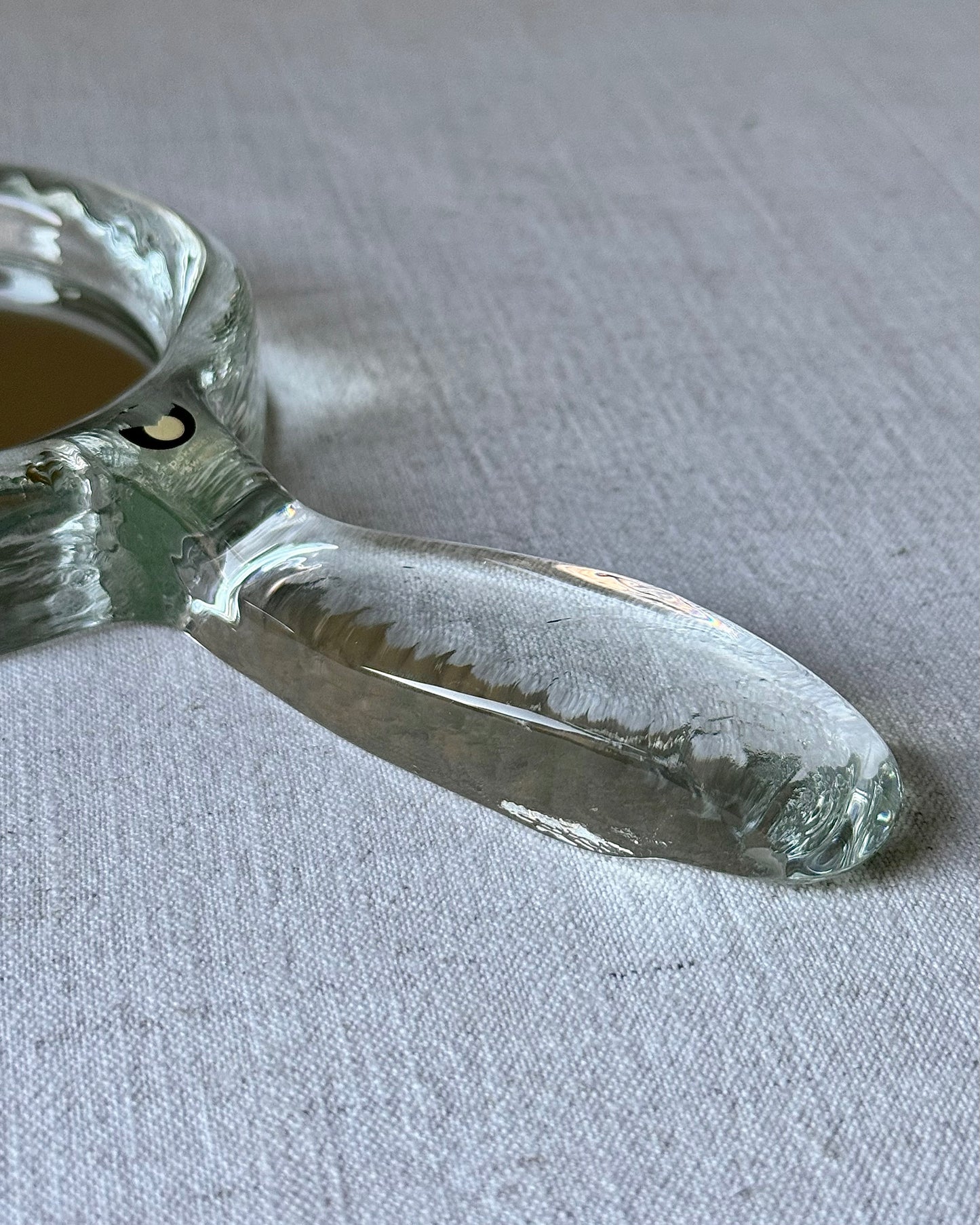 Mid-Century Pukeberg Swedish Glass Hand Mirror