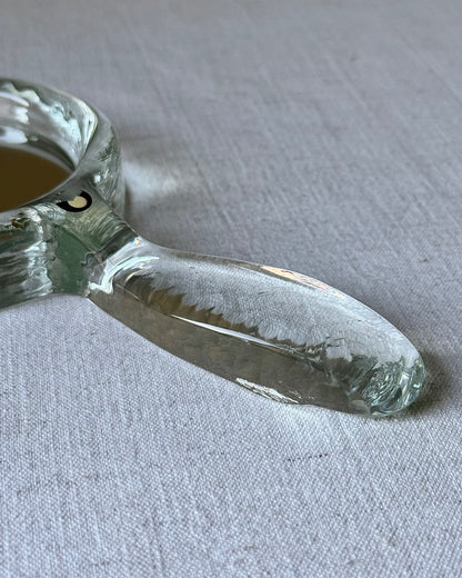 Mid-Century Pukeberg Swedish Glass Hand Mirror