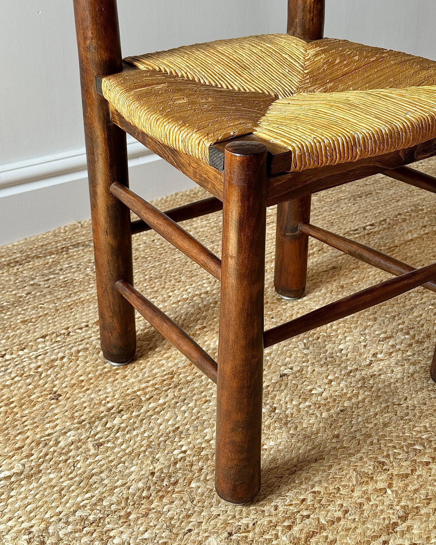 Set of 6 French Rush Ladderback Dining Chairs