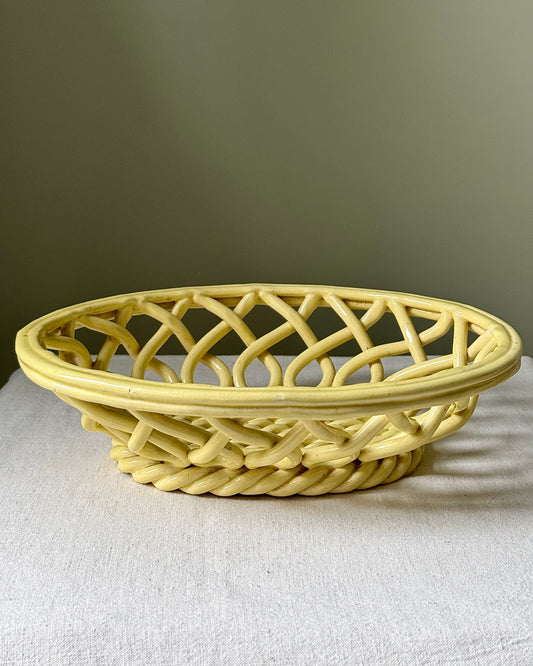 Vallauris Yellow Ceramic Woven Bowl
