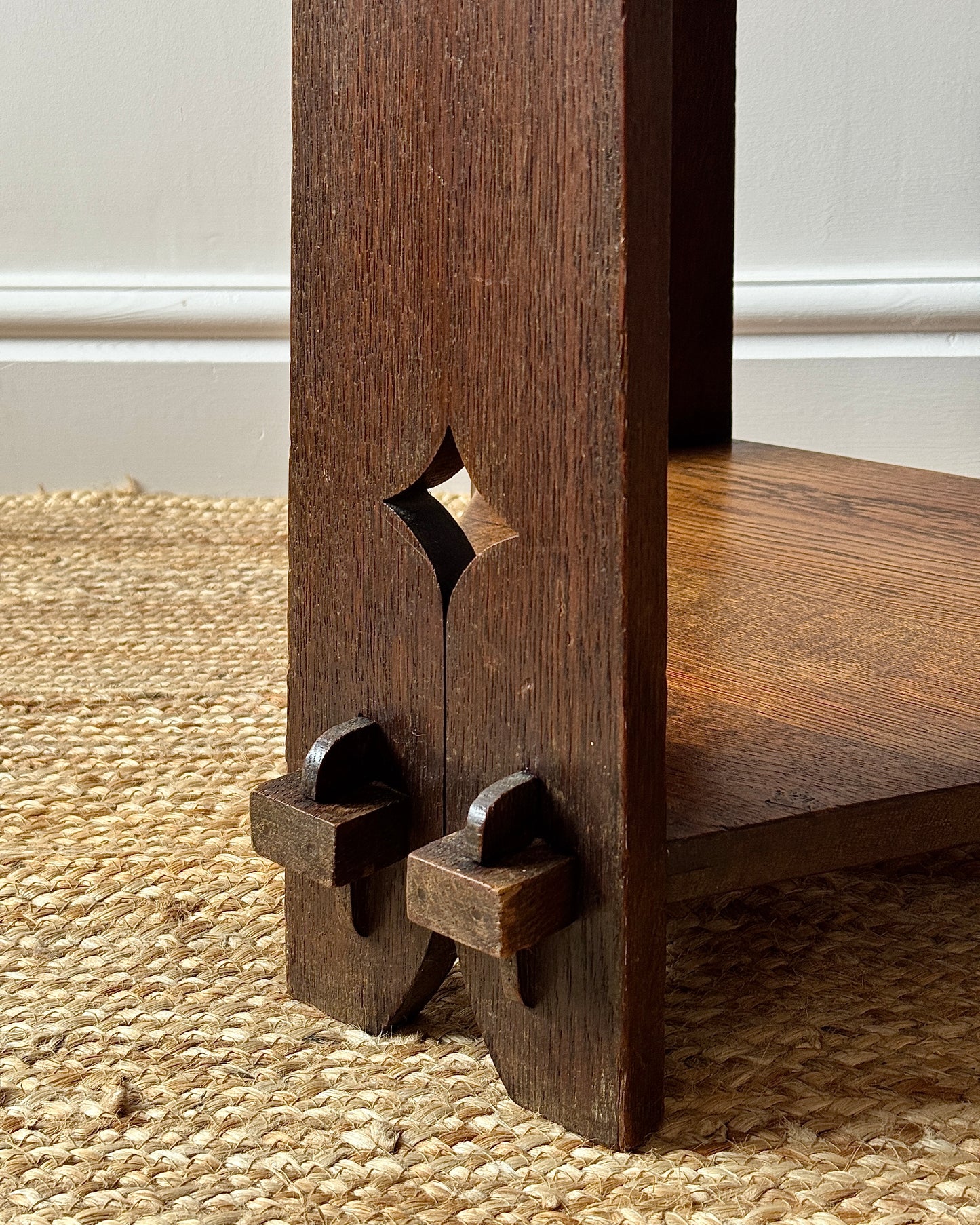 French Arts & Crafts Oak Side Table