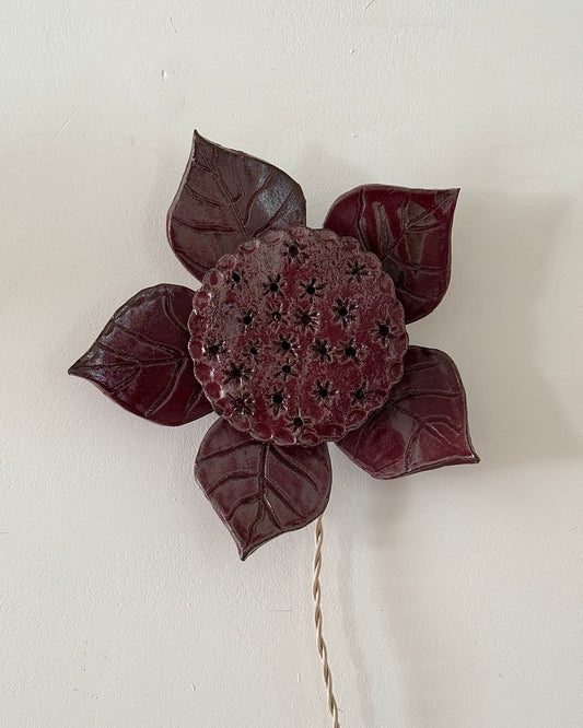 Swedish Ceramic Flower Wall Sconce, c.1970