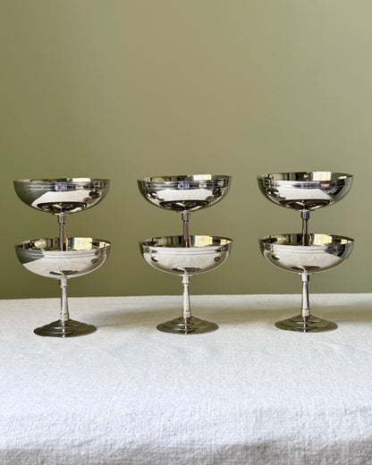 Set of 6 Letang Remy Stainless Steel Coupes