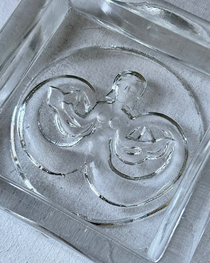 Large Swedish Mermaid Motif Glass Catch-all