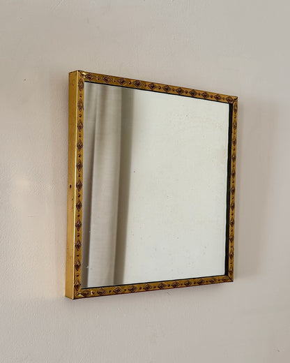 Brass Geometric Square Wall Mirror