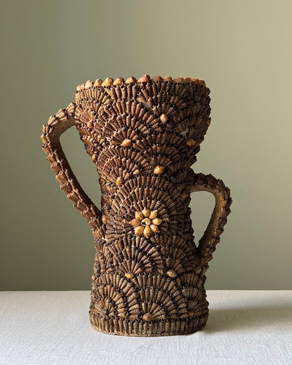 South of France Souvenir Art Shell-Encrusted Vase