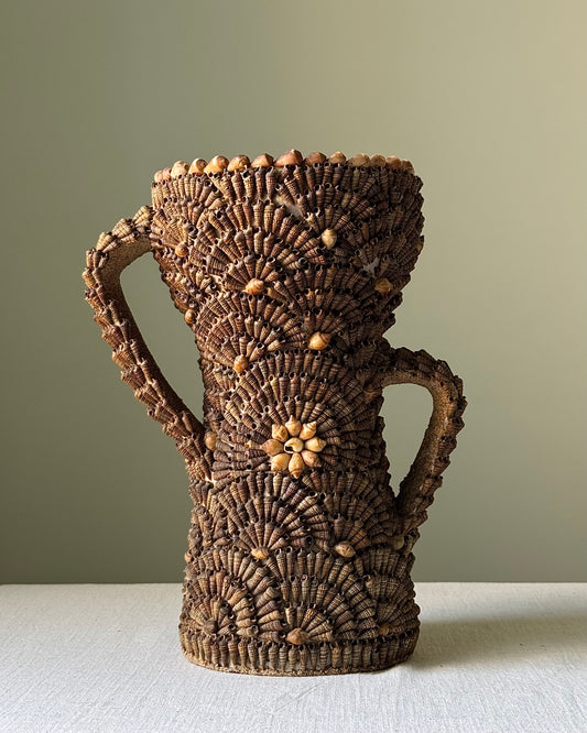 South of France Souvenir Art Shell-Encrusted Vase