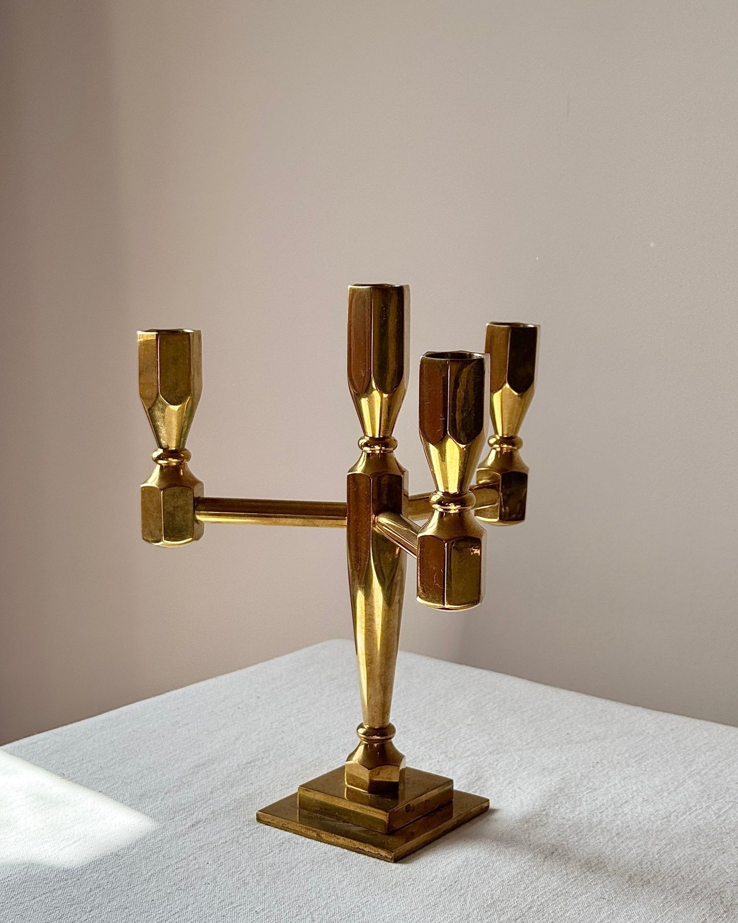 Scandinavian Brass Candelabra, Numbered Edition 12/200 - Club Sourced