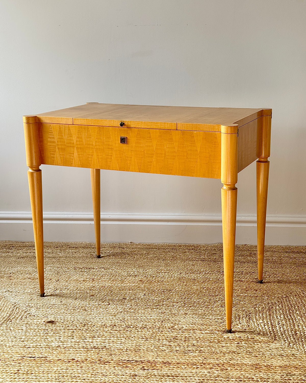 French Lift Top Dressing Table with Geometric Parquetry, c.1950