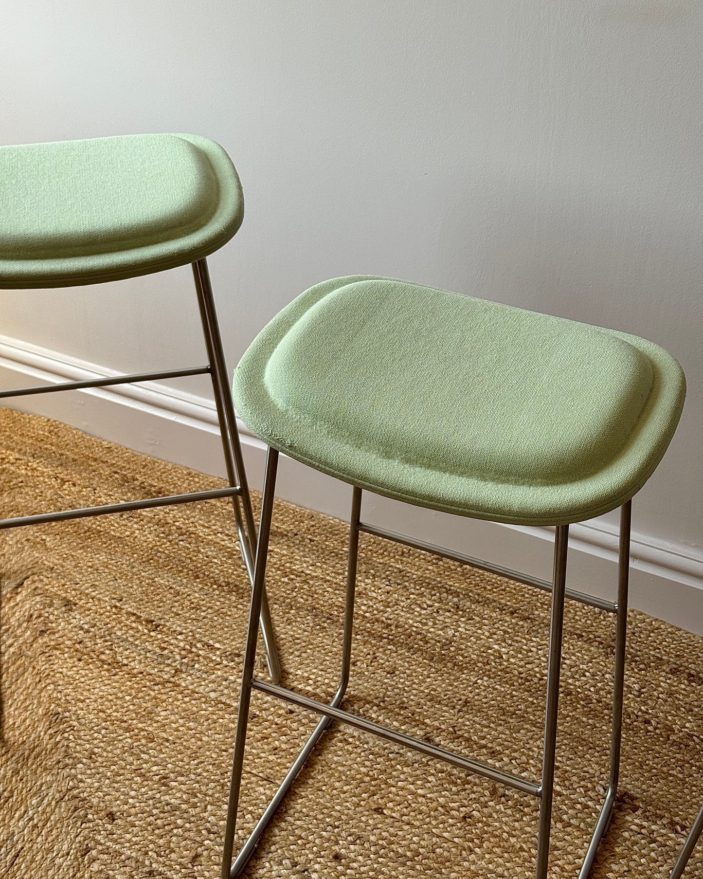 Set of 3 Hi Pad Bar Stools in Pistachio by Cappellini