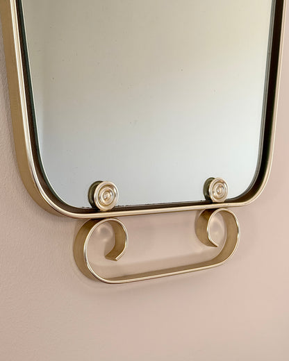 1960s Belgian Floating Scroll Shield Mirror