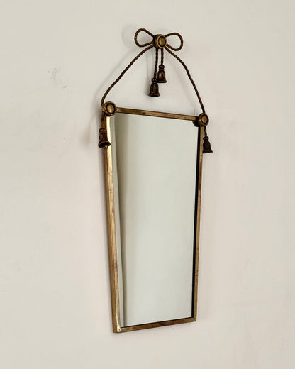 ON HOLD Brass Bow and Tassel Mirror