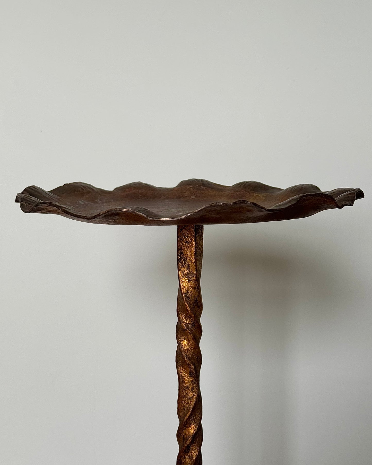 Spanish Wrought Iron Gilded Martini Table with Scalloped Top