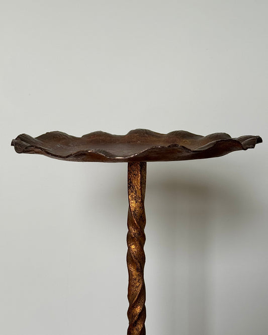 Spanish Wrought Iron Gilded Martini Table with Scalloped Top