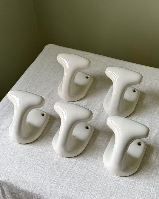 Large Swedish Ceramic Sculptural Hooks, circa 1950’s