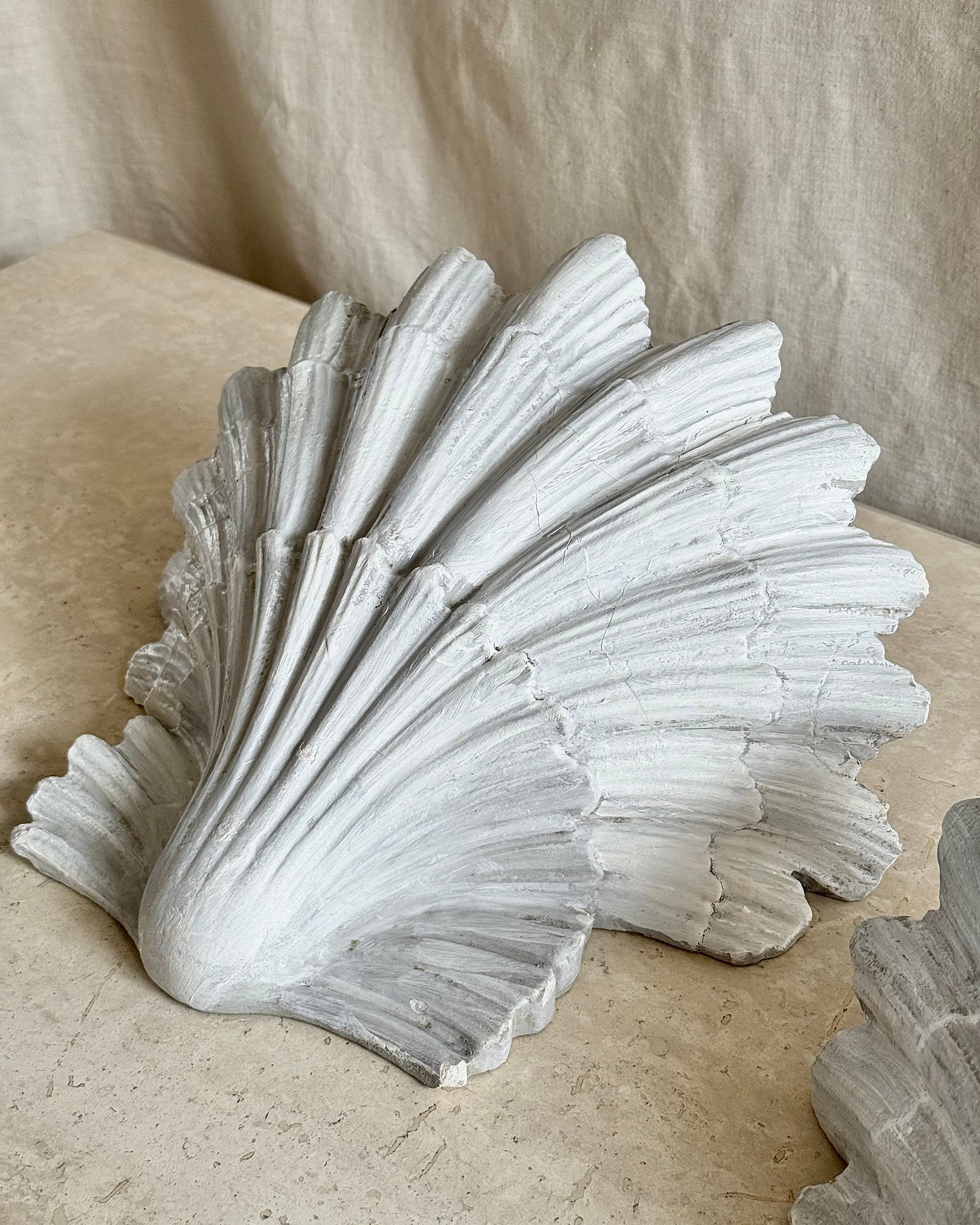 Pair of Late 19th Century Plaster Shell Wall Hangings