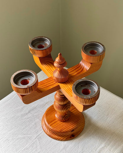 Stig Johnsson Swedish Pine Candelabra, 1970s