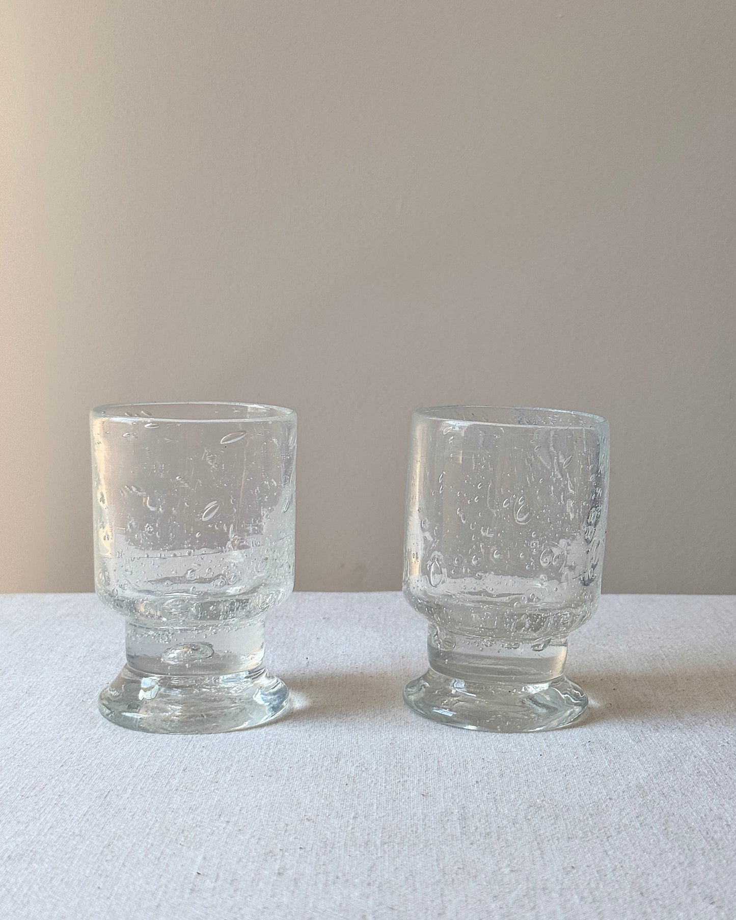 Pair of Biot Bubble Wine Glasses, c.1970s