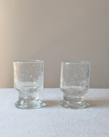 Pair of Biot Bubble Wine Glasses, c.1970s