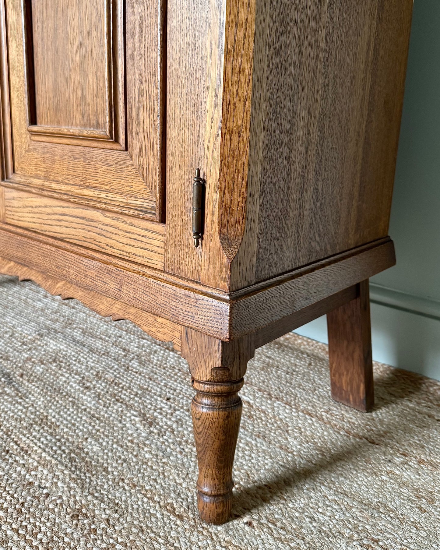 Geometric Oak Danish Cabinet Sideboard, Circa 1930’s