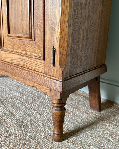 Geometric Oak Danish Cabinet Sideboard, Circa 1930’s