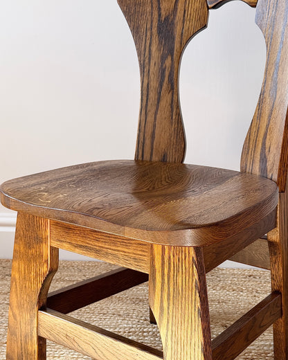 Set of 6 Belgian Oak Dining Chairs, c.1970