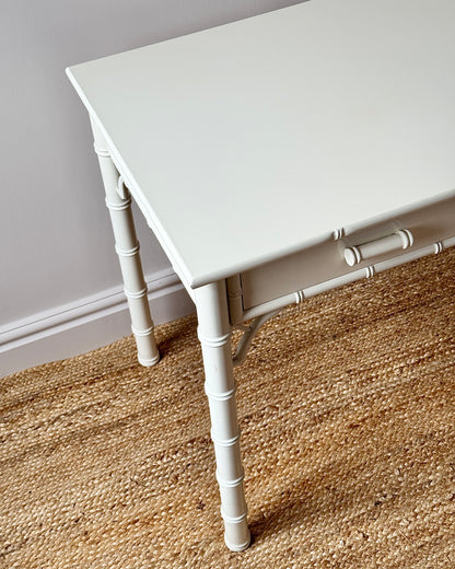 Faux Bamboo White Lacquered Dressing Table