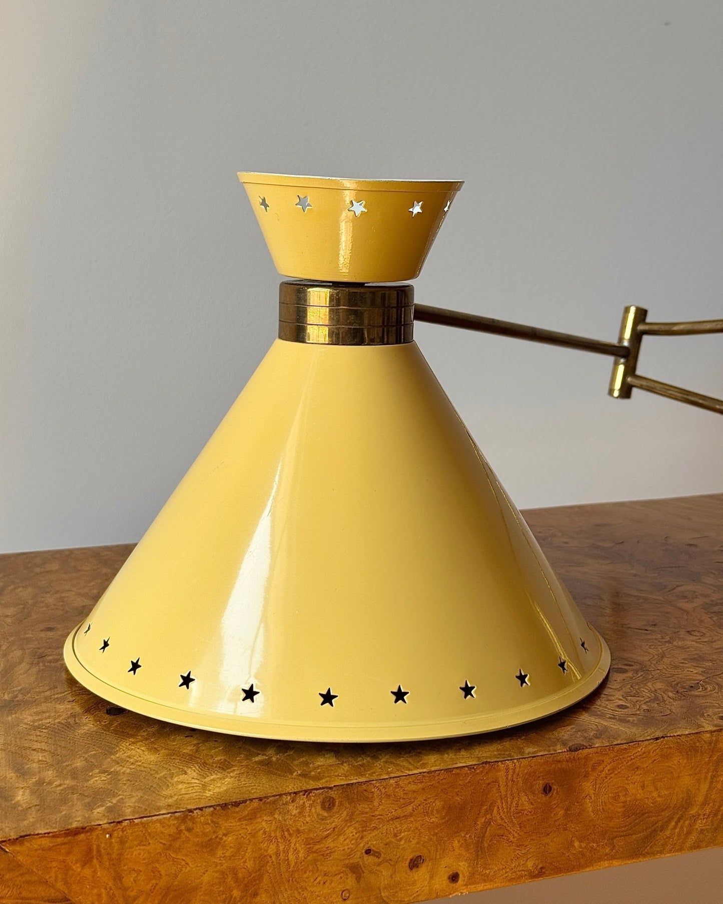 René Mathieu for Lunel Yellow Diabolo Wall Lamp - Club Sourced