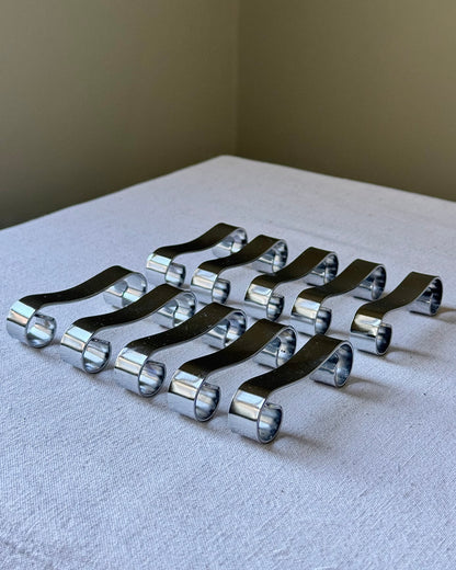 Set of 10 French Mid-century Stainless Steel Coiled Cutlery Rests