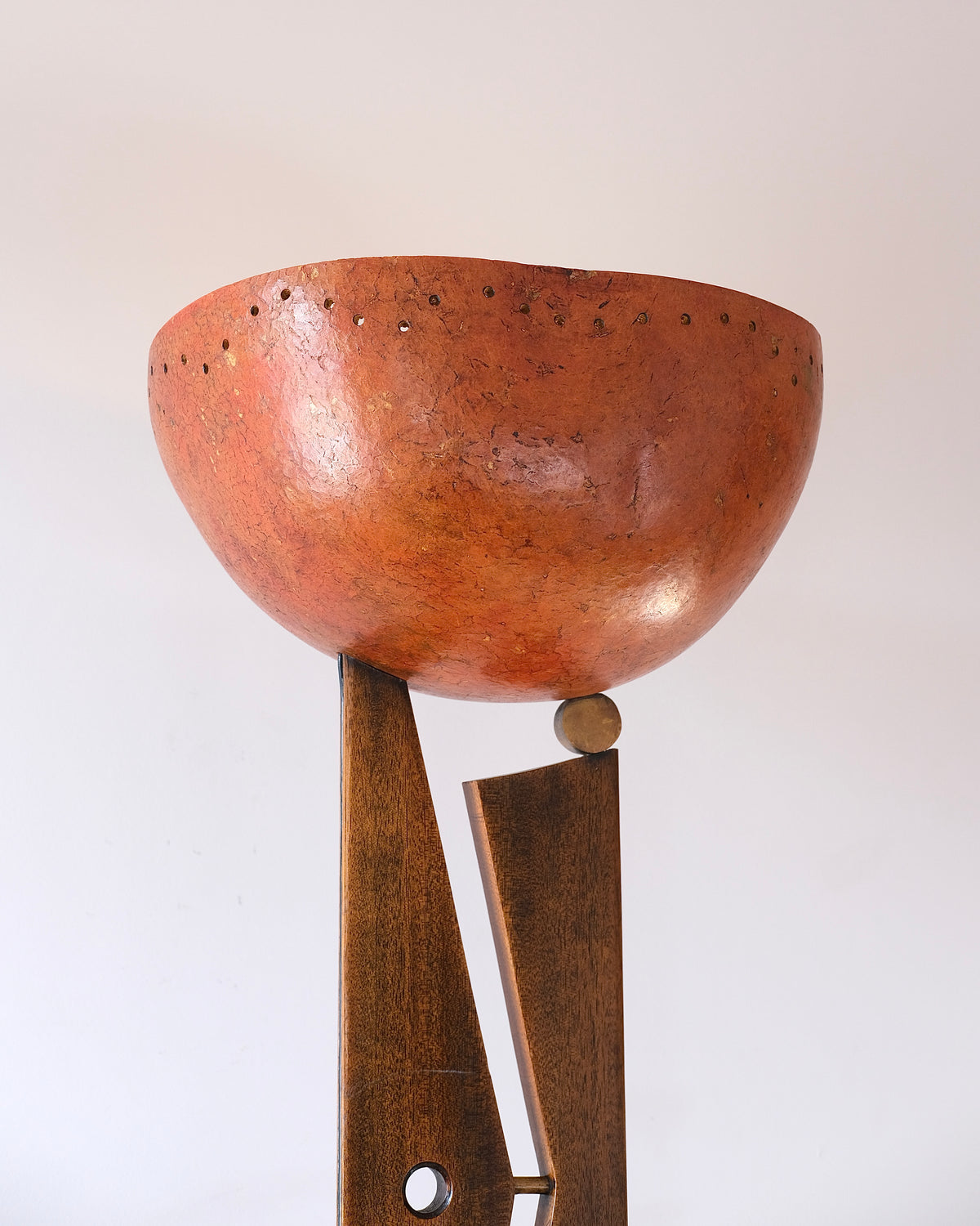 Modernist Carved Wood Floor Lamp