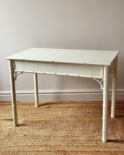 Faux Bamboo White Lacquered Dressing Table