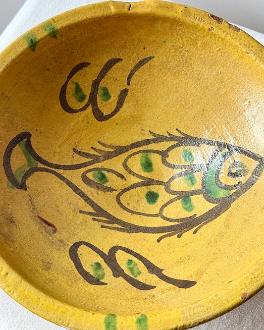 Antique Southern Italian Pedestal Fish Bowl