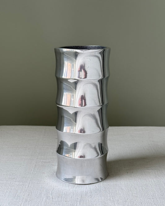 Mid-Century Modern Aluminium Bamboo Style Vase